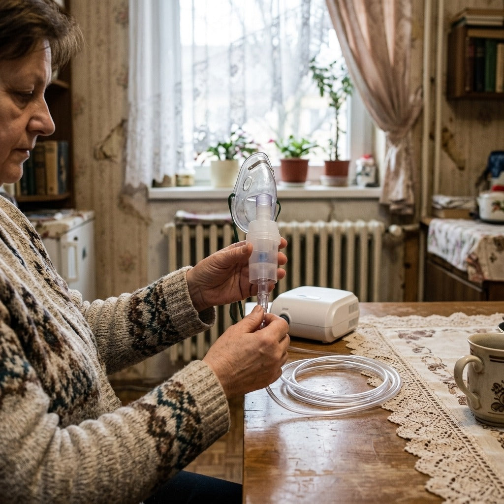 1,6 m-es porlasztócső kompresszoros inhalátorhoz - használat közben