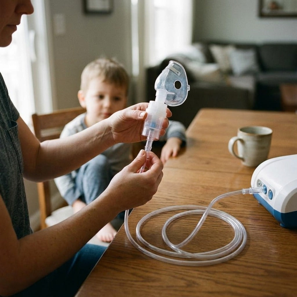 1.6m Soft Nebulizer Replacement Tube for Home Units - in use