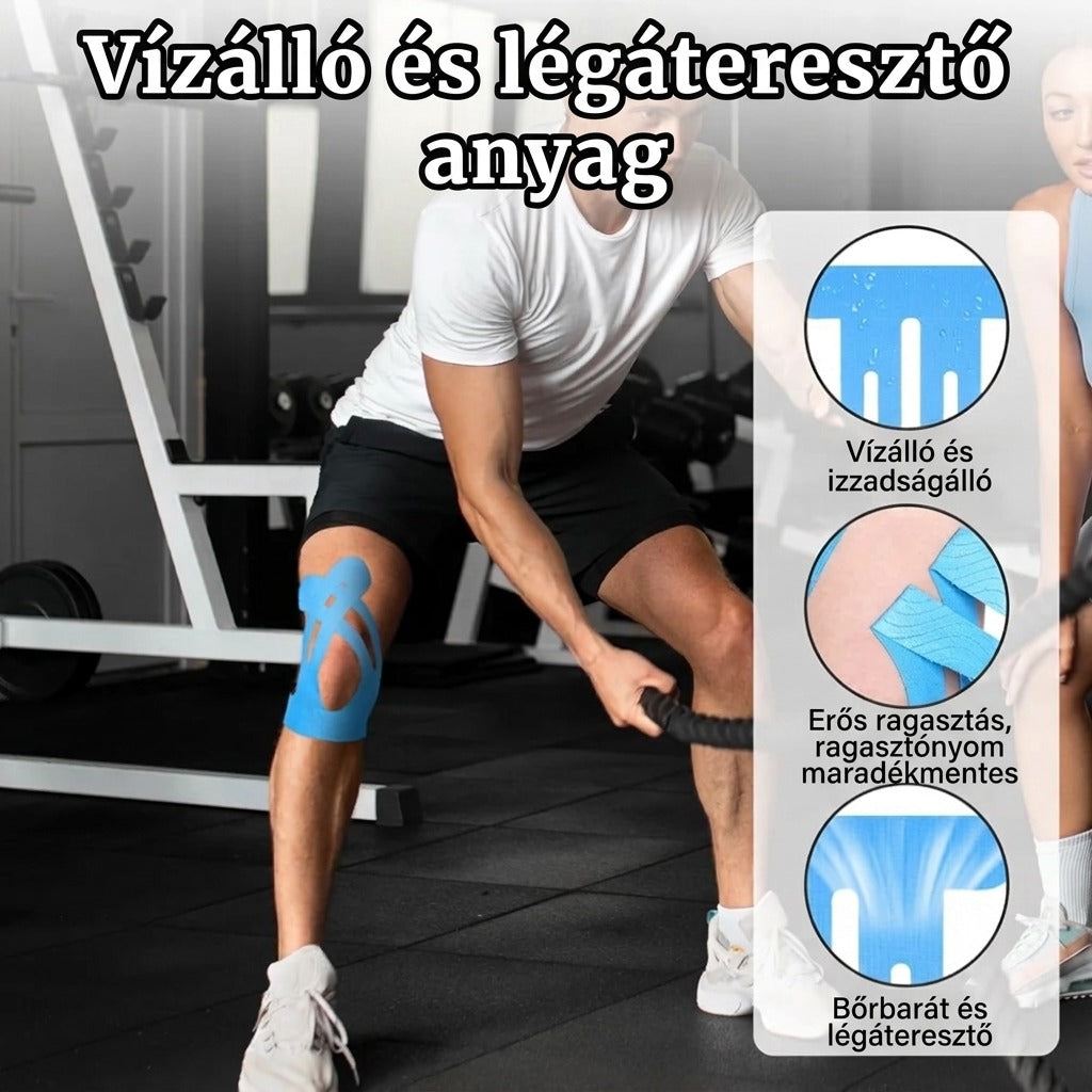 10 darabos rugalmas kineziológiai tapasz térdre