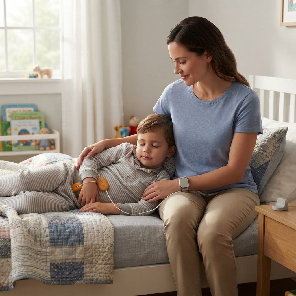2-in-1 Bedwetting Alarm System with Monitor Watch - in everyday life