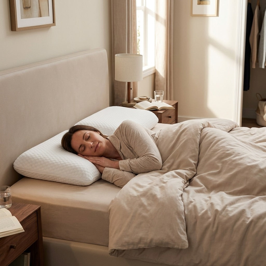 2-Piece Memory Foam Neck Pillow Set - at home