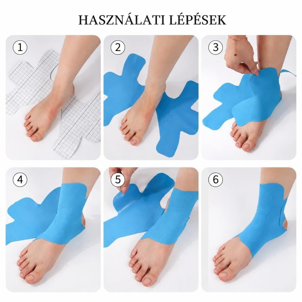 2 darabos, előre vágott kineziológiai bokatapasz