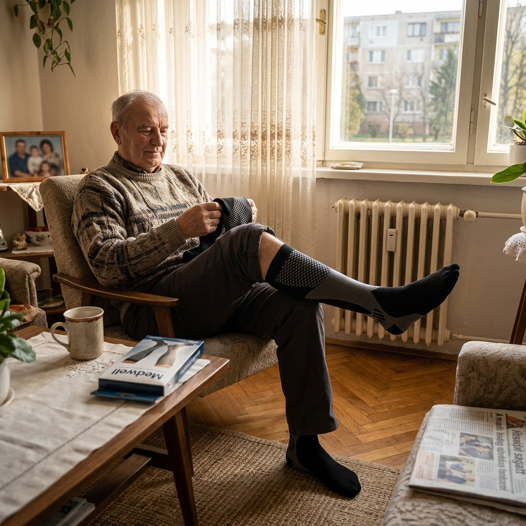 Kompressziós zokni 20–30 mmHg utazáshoz és mindennapokra - otthon