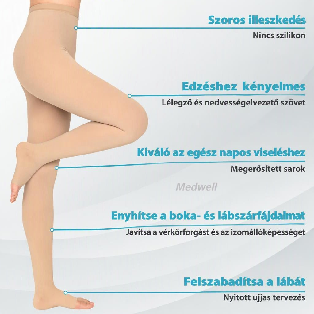 Derékig érő kompressziós harisnya, 20–30 mmHg