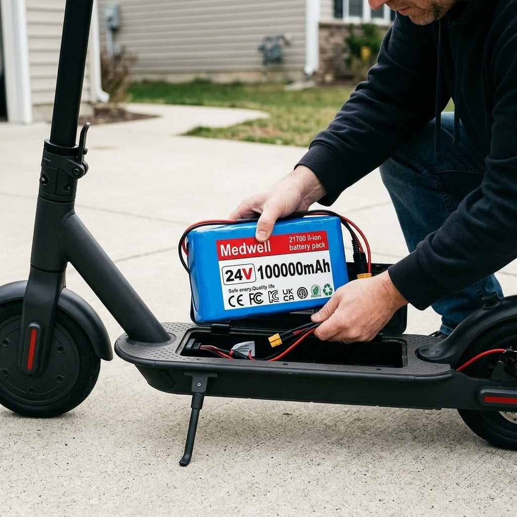 24V Battery for Scooter and Wheelchair - in use
