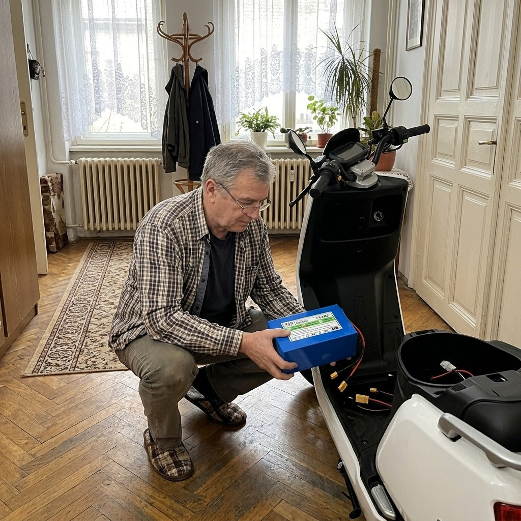 24 V-os lítiumakkumulátor kerekesszékhez és robogóhoz - otthon