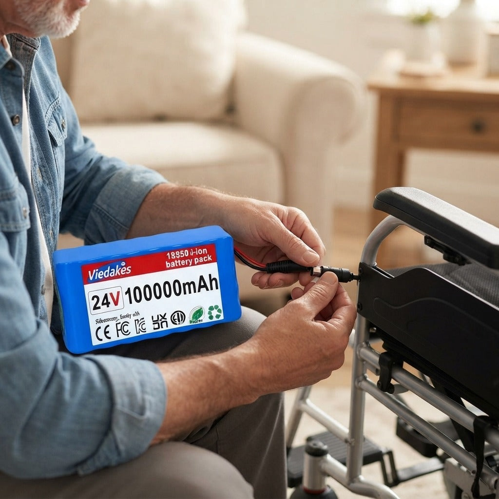 24V Lithium-Ion Battery Pack for Mobility Devices - in use