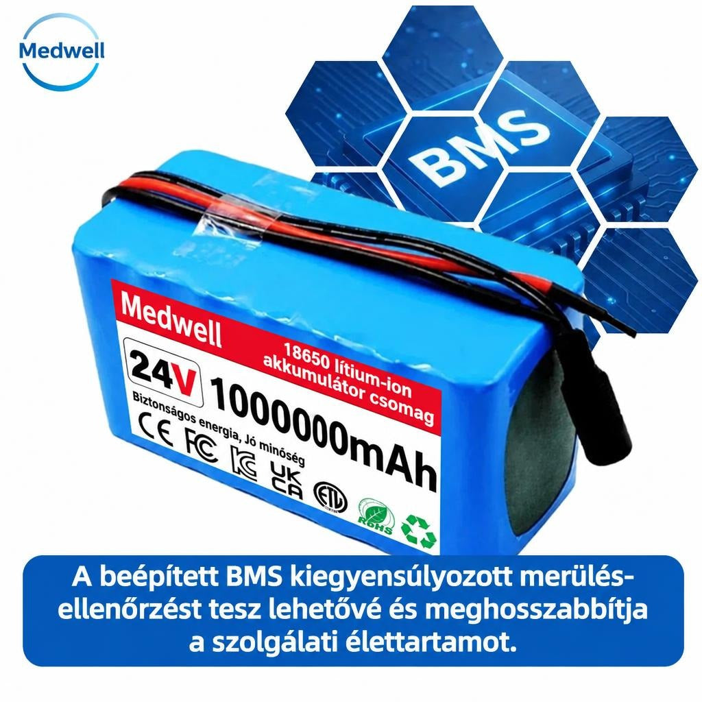24V lítiumion-akkumulátor rollerhez és kerekesszékhez
