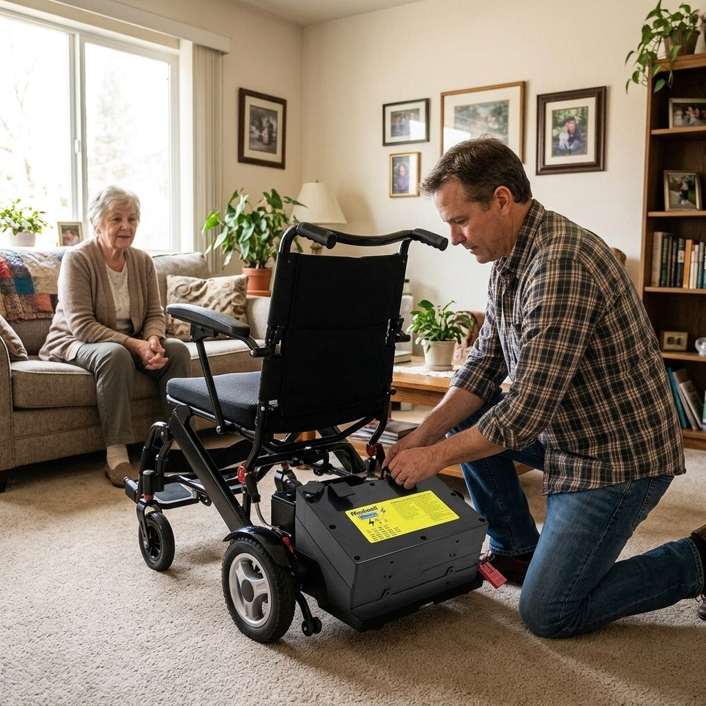 24V Wheelchair Battery, 20-70Ah, 18650 Cells with BMS Protection - at home