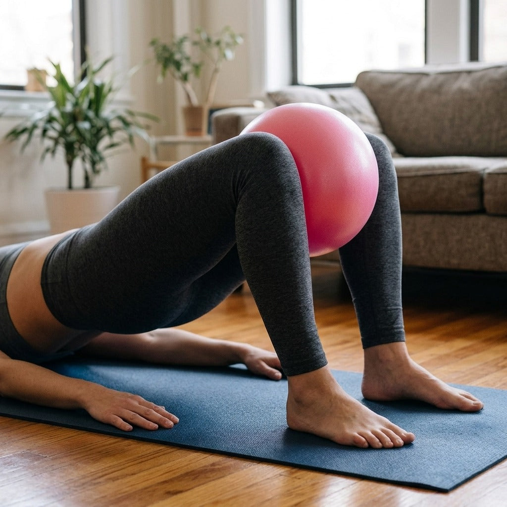 25 cm Mini Exercise Ball for Yoga and Pilates - in use