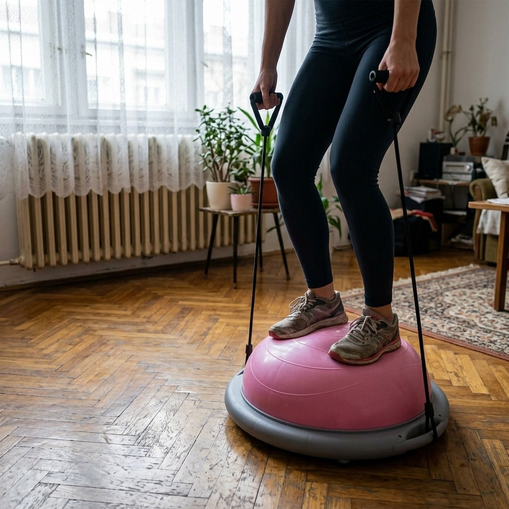 26-inch felfújható félgömb egyensúlylabda pumpával - használat közben