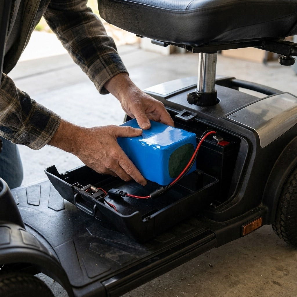 29.4V Rechargeable Li-ion Battery Pack for Mobility Equipment - in use