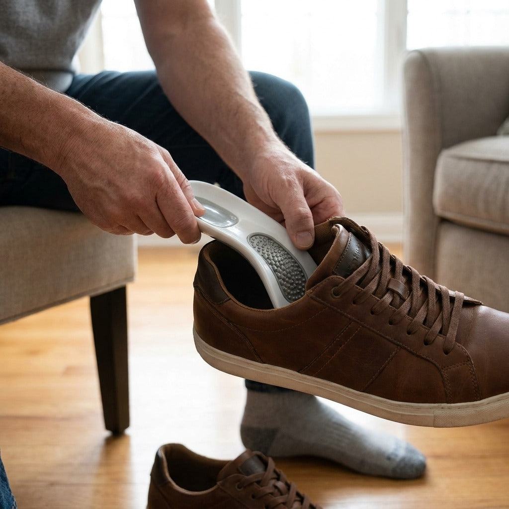 3/4-Length Arch Support Insoles for Flat Feet - in use