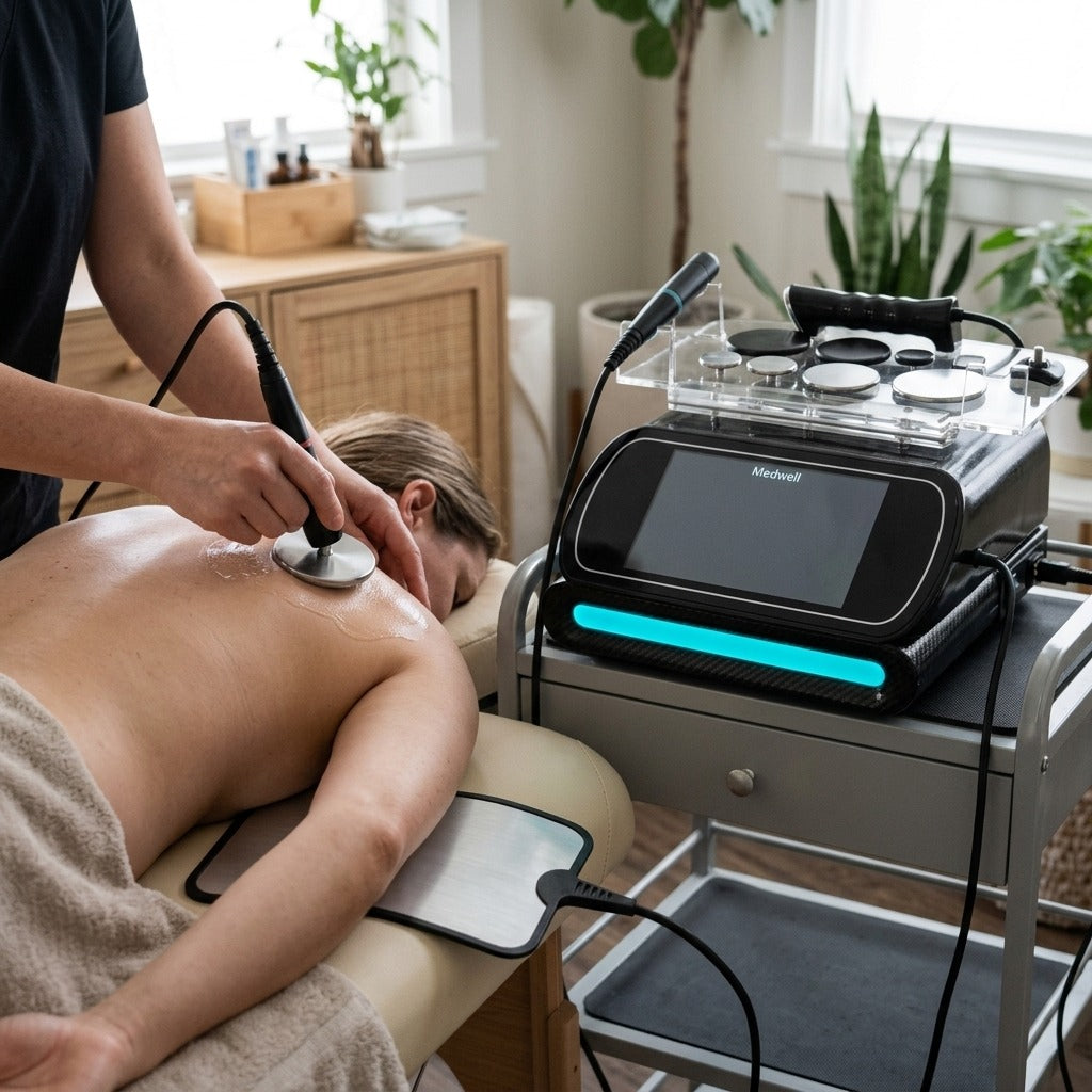 3-in-1 RF Tecar Therapy Machine - in use
