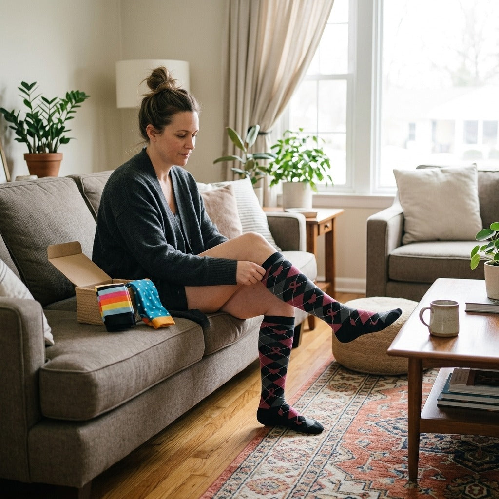 3-Pair Compression Socks in Random Colors - at home