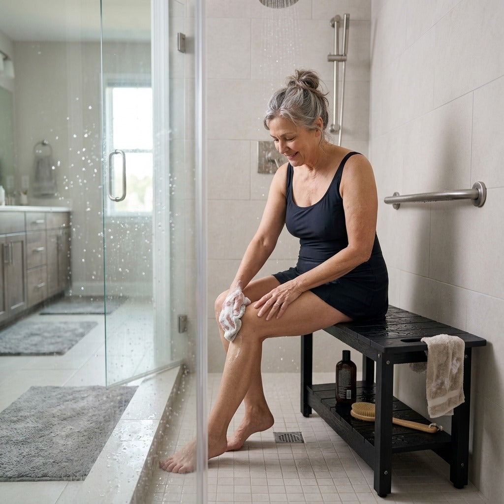 30-Inch Waterproof Non-Slip Shower Bench - in everyday life