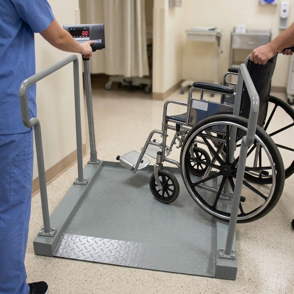 300 Kg Digital Seated Weighing Chair Scale for Patients - in use