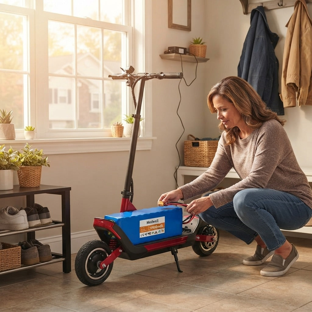 36V 100Ah Lithium-Ion Mobility Scooter Battery - at home