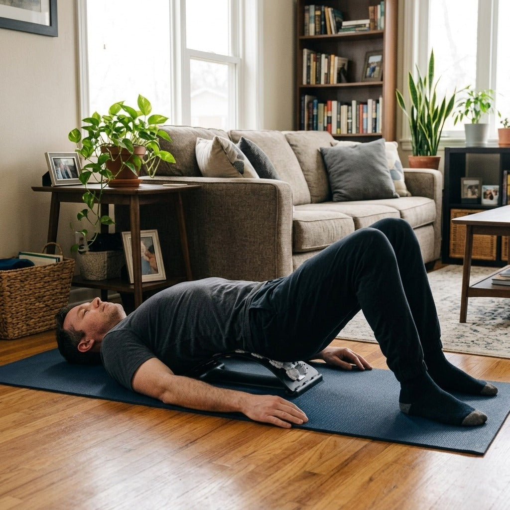 4-Level Adjustable Back Stretcher for Home Exercise - at home