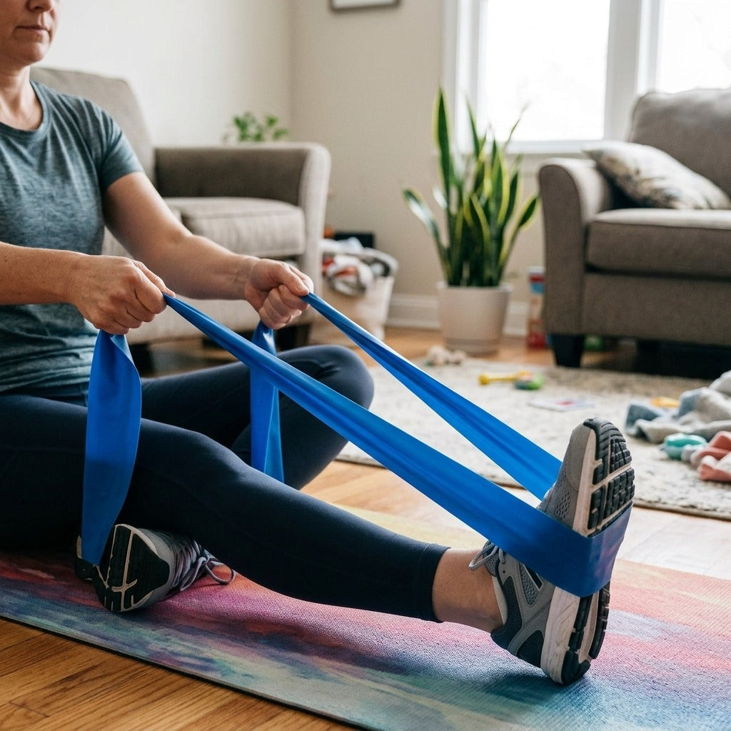 4-Pack Resistance Bands for Fitness, Yoga and Pilates - in use