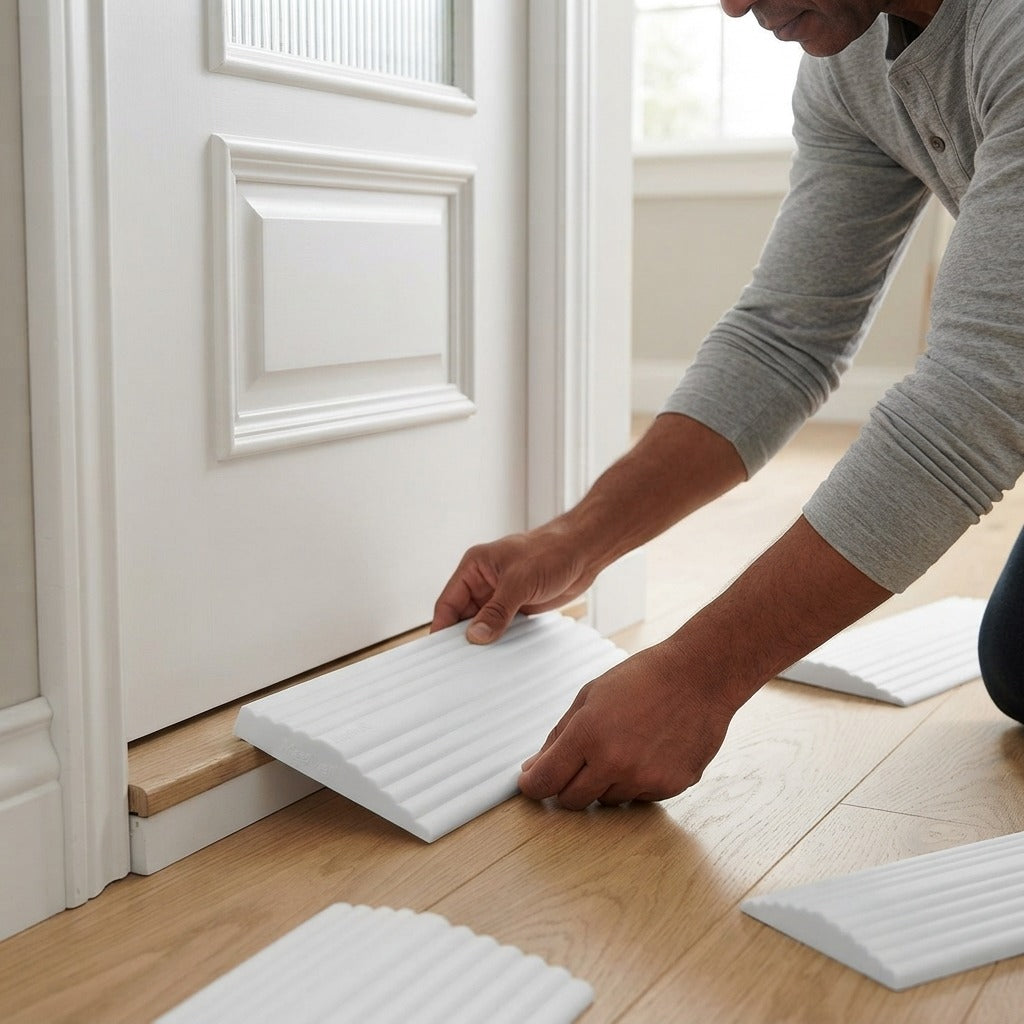4-Piece Threshold Transition Ramp Set - in use
