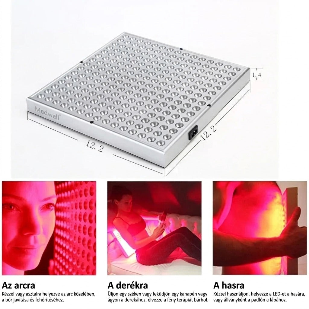 45W-os vörös és közeli infravörös fényű panel, 660nm és 850nm