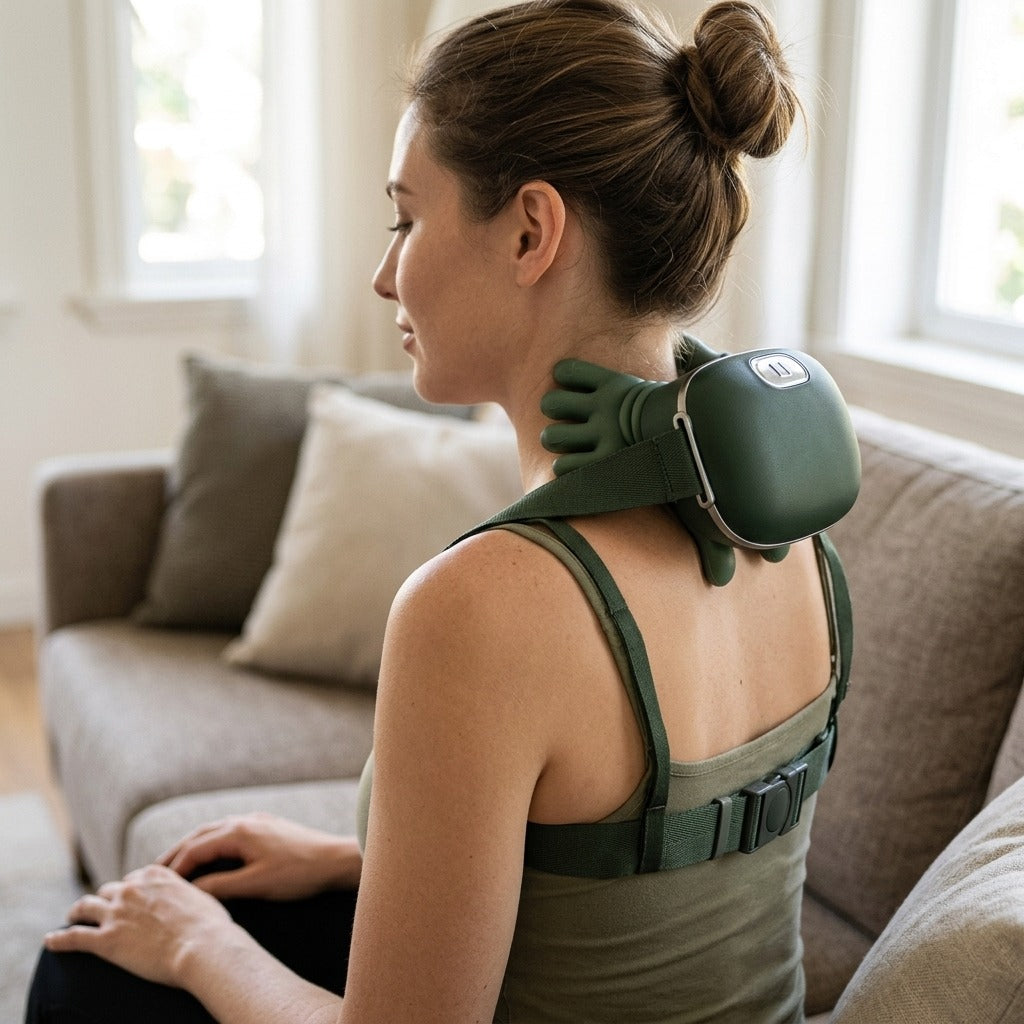 4D Kneading Neck and Shoulder Massager - in use