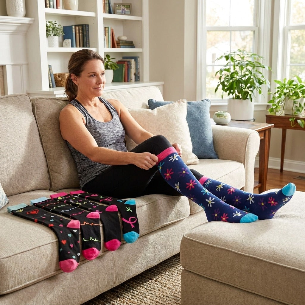 5-Pair Crew Compression Socks for Hiking and Running - in everyday life