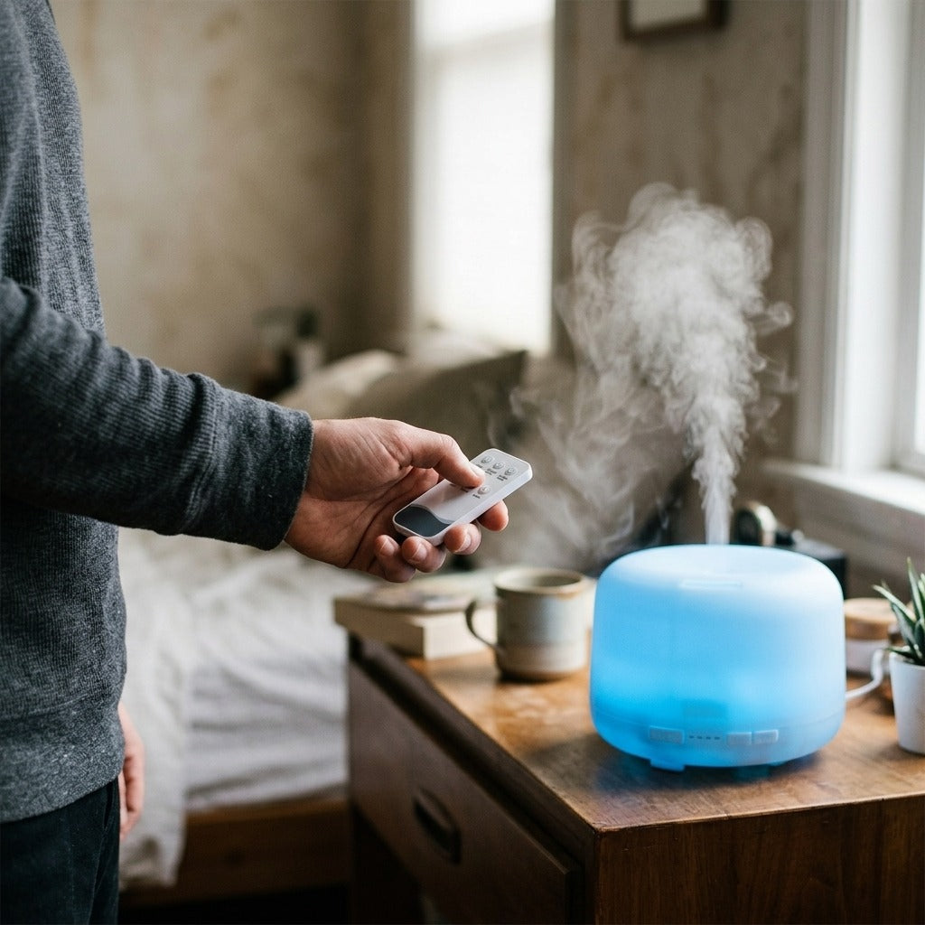 500ml Cool Mist Humidifier with Remote Control - in use