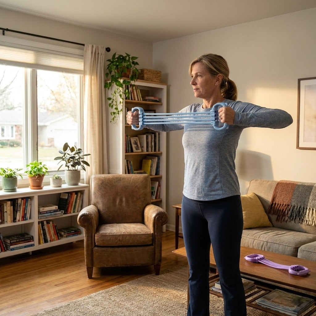 6-Level Adjustable Resistance Stretch Band - at home