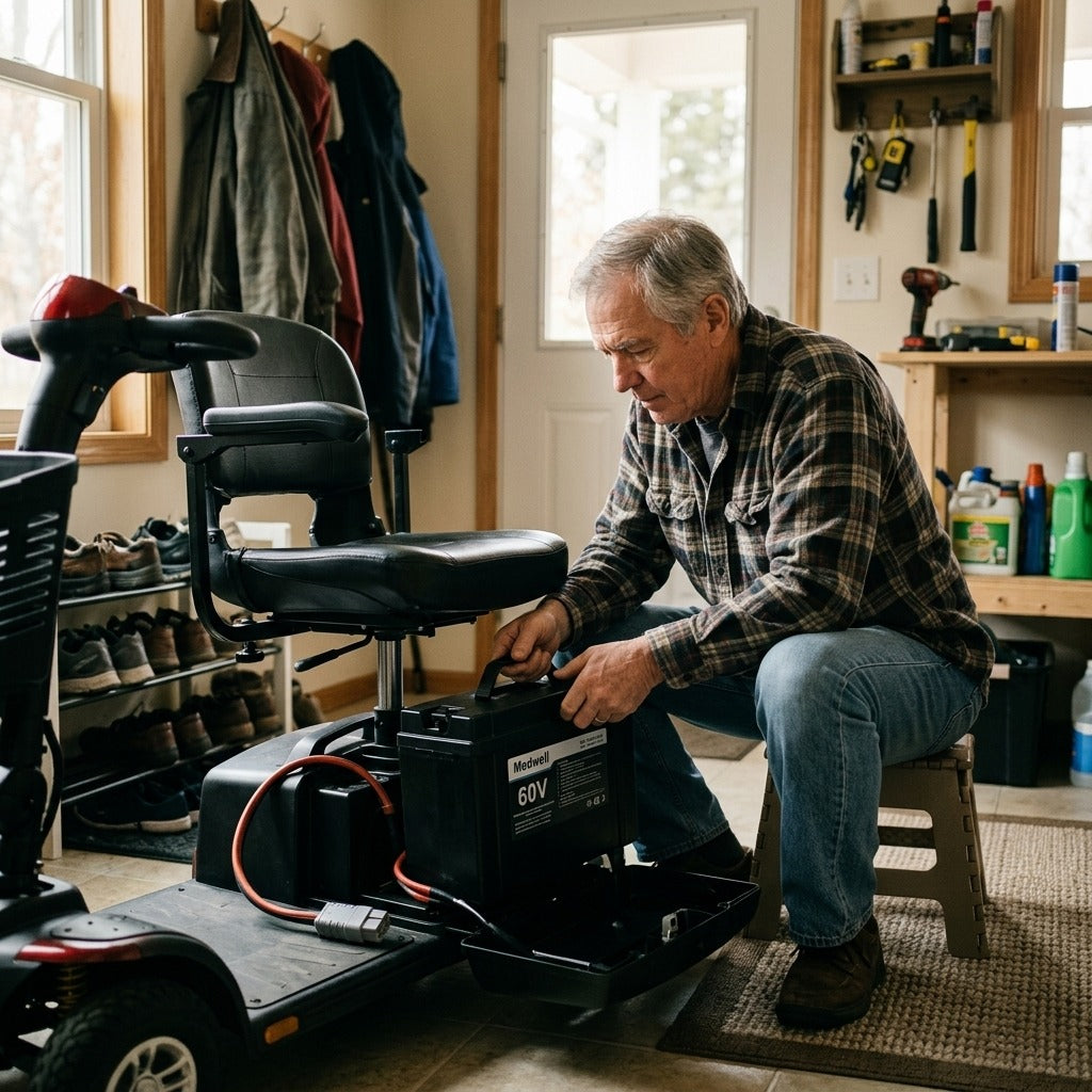 60V Battery for Electric Mobility Devices - at home