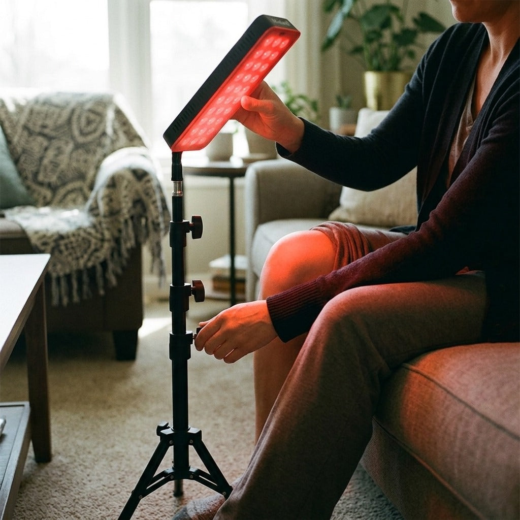 660nm and 850nm Red Light Therapy Lamp - in use
