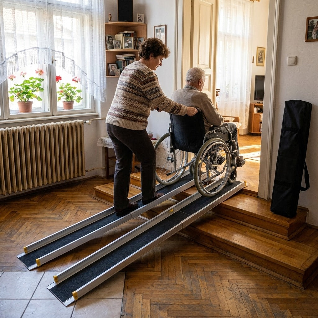 8 ft-es teleszkópos kerekesszék-rámpa lépcsőhöz - otthon
