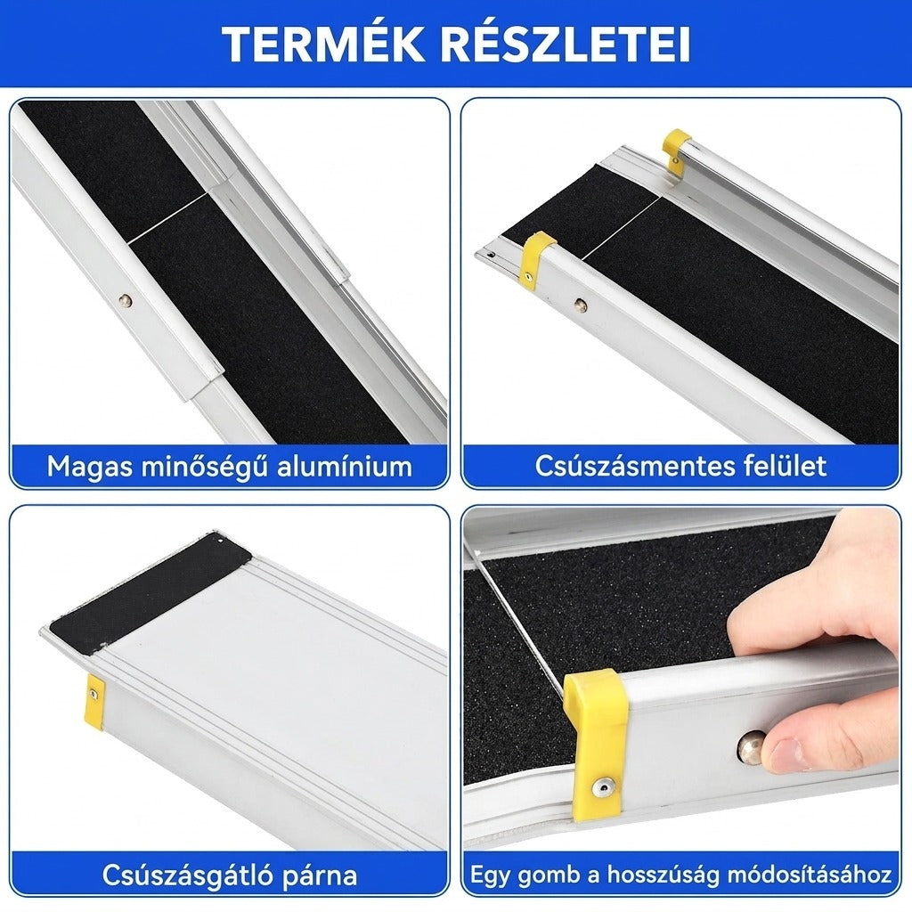 8 ft-es teleszkópos kerekesszék-rámpa lépcsőhöz