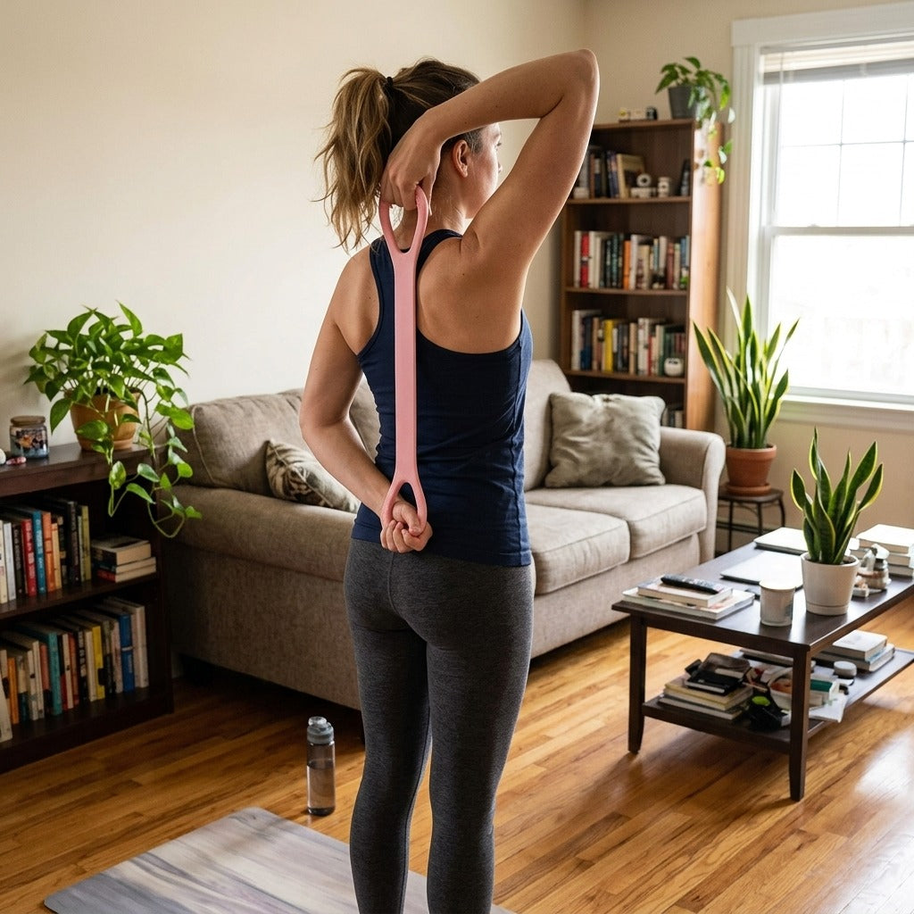 8-Shaped Shoulder and Back Stretching Band - at home