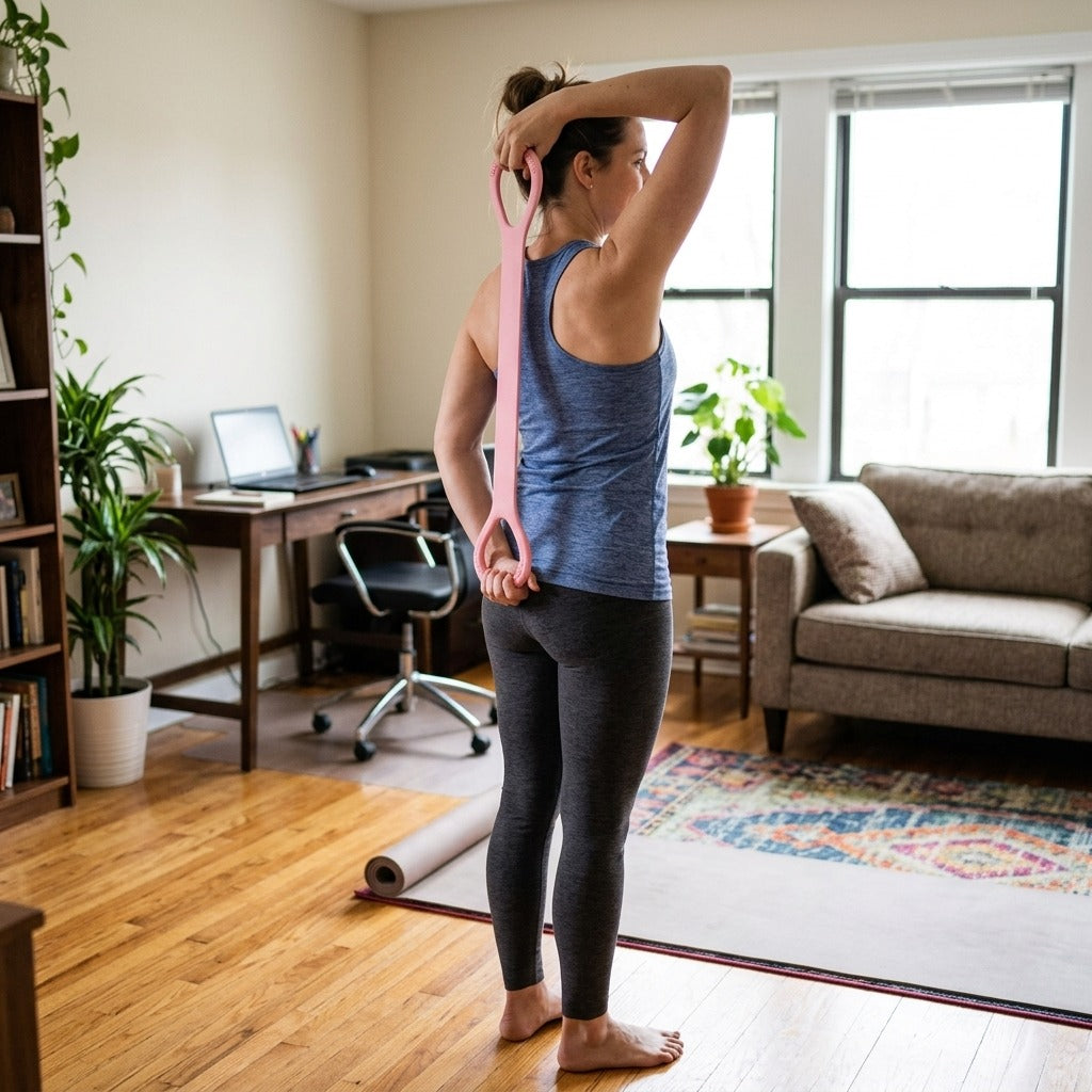 8-Shaped Shoulder and Back Stretching Band - in everyday life