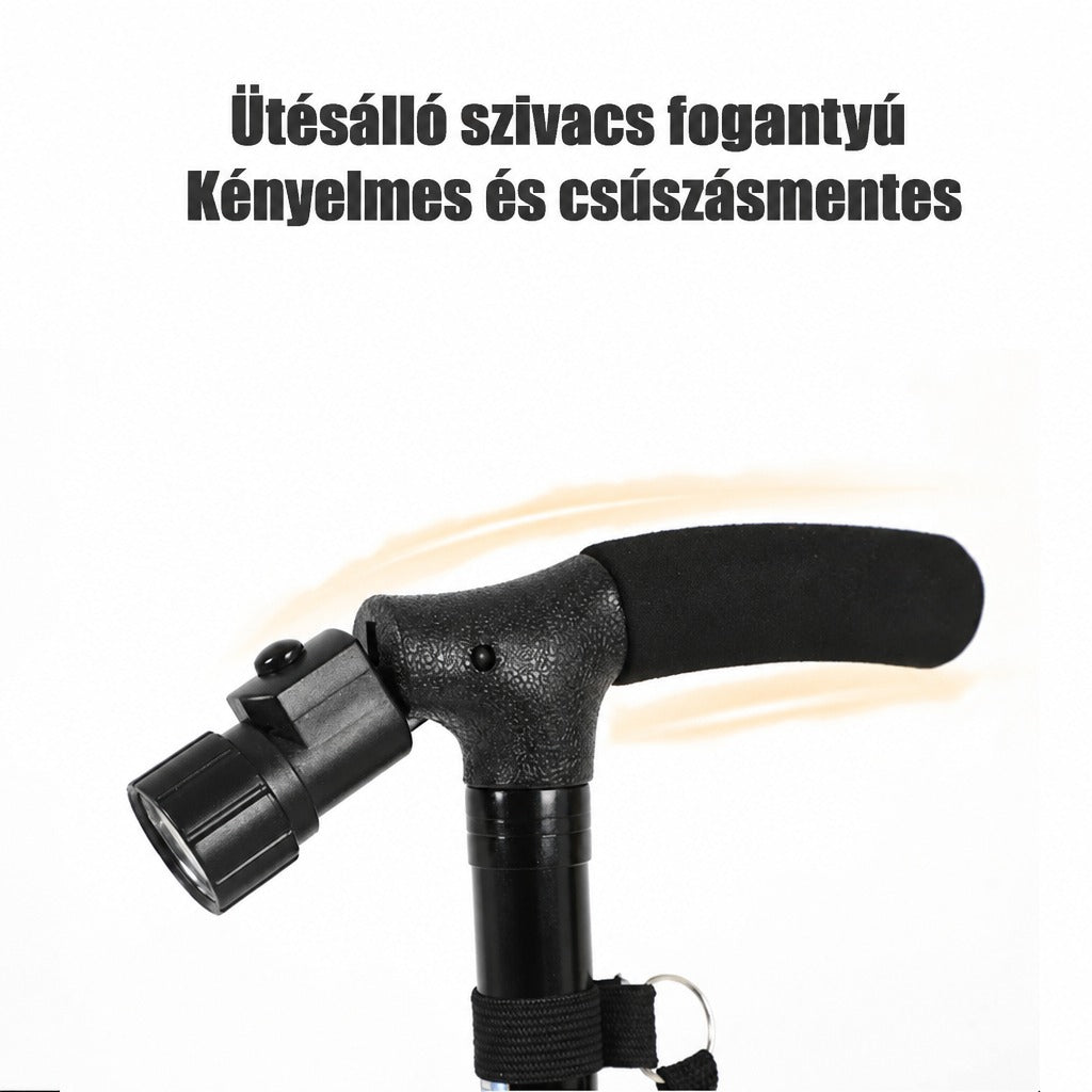 95 cm-es összecsukható túrabot zseblámpával