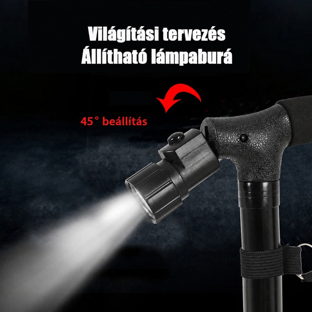 95 cm-es összecsukható túrabot zseblámpával