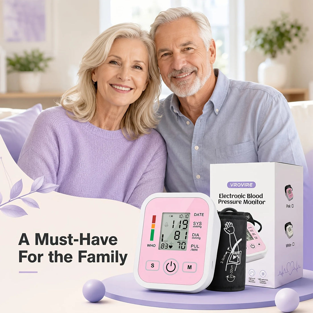 Digital Arm Blood Pressure Monitor with Data Storage