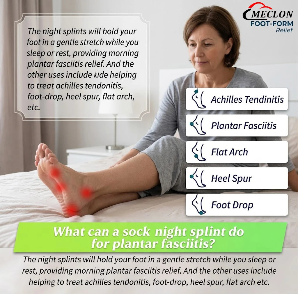 Adjustable Foot Drop Support Strap with Splint
