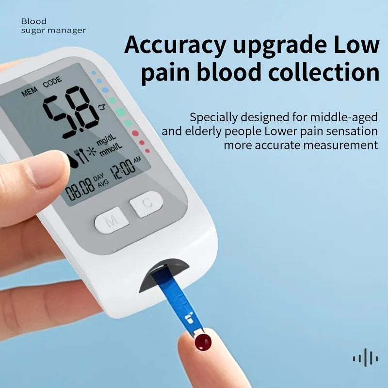 Blood Glucose Monitor Kit with Test Strips and Lancets