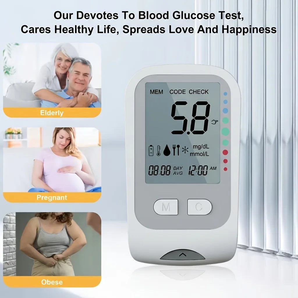 Blood Glucose Monitor Kit with Test Strips and Lancets