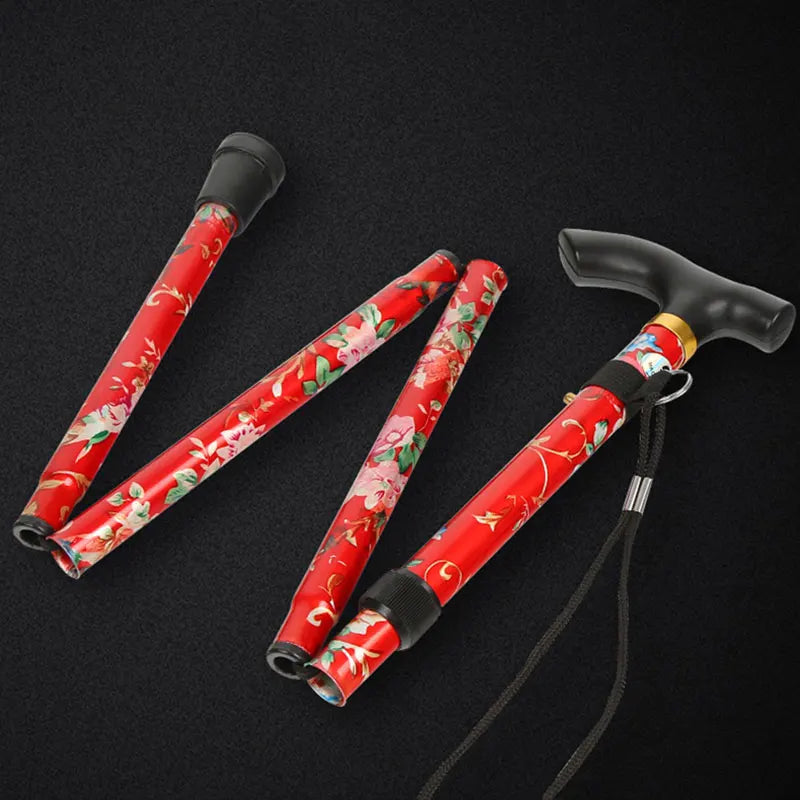 Telescopic Folding Walking Stick with Rubber Tip