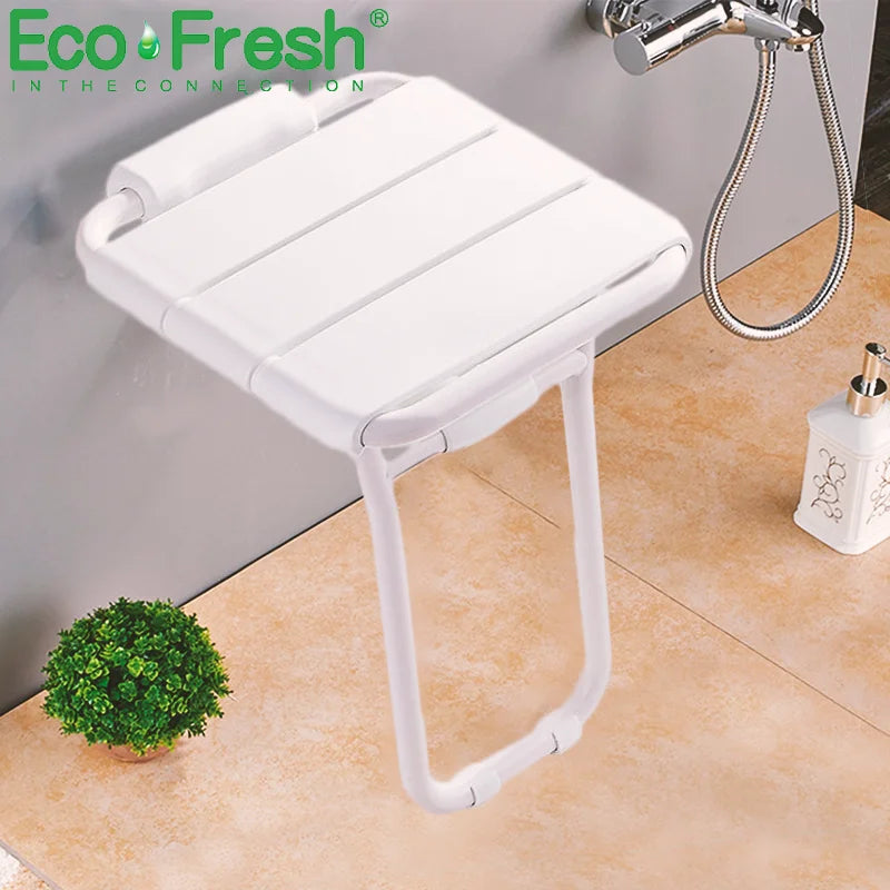 Wall-Mounted Folding Shower Seat with Legs