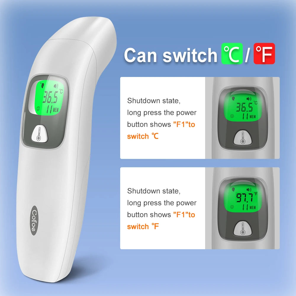 2-in-1 Non-Contact Forehead and Ear Thermometer, Baby and Adult