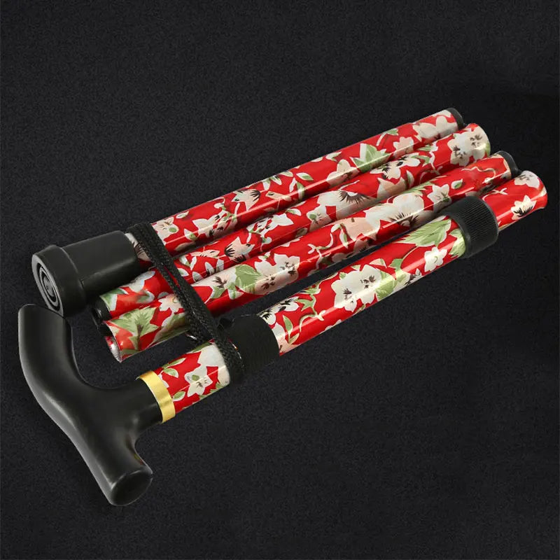 Telescopic Folding Walking Stick with Rubber Tip