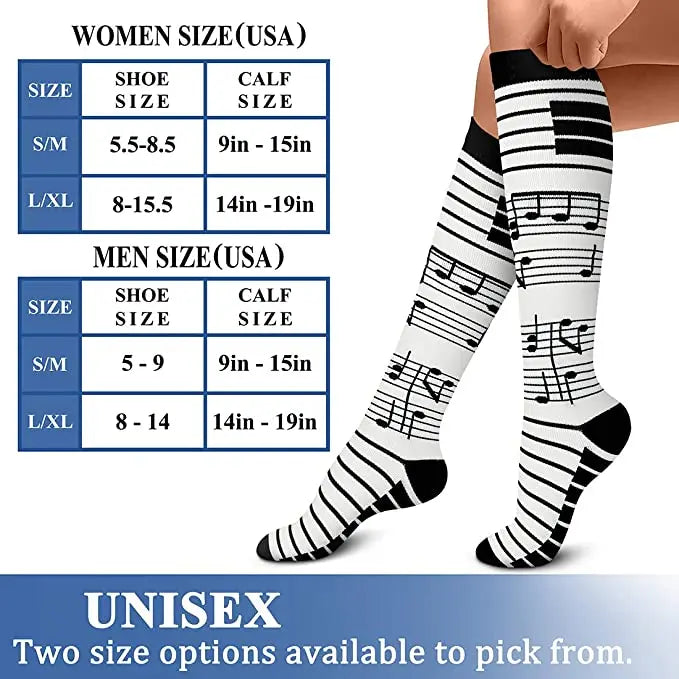 Unisex Knee-High Compression Socks 20–30 mmHg