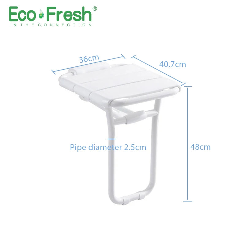 Wall-Mounted Folding Shower Seat with Legs