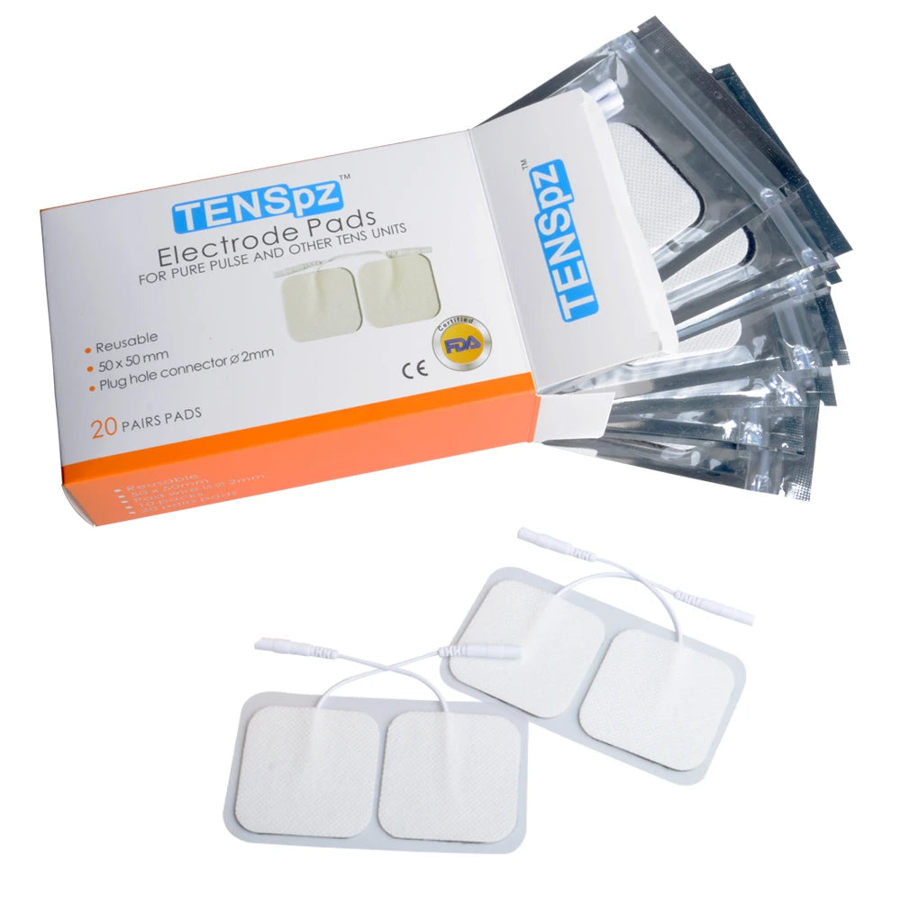 TENS Electrode Pads with Conductive Gel, 20 Pairs