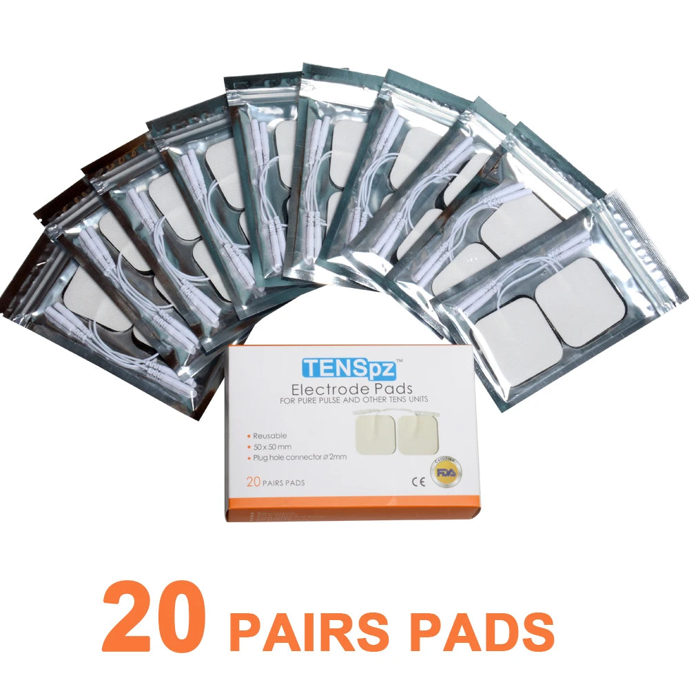 TENS Electrode Pads with Conductive Gel, 20 Pairs